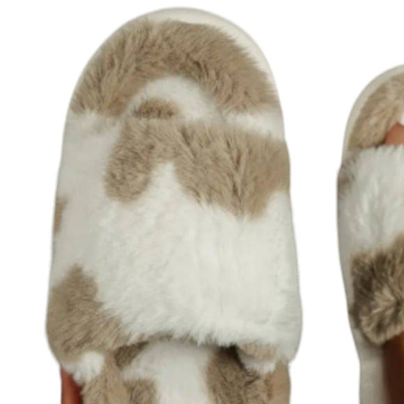 Animal Print Super Soft Faux Fur Mule Slippers - Picture 3 of 3